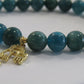 Grade A Apatite bracelet with 18k gold plated Cubic Zirconia cat charm - 7mm