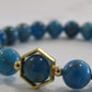 Grade A Apatite with bracelet 18k gold plated frame and spacer beads - 8mm