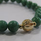 Soviet Amazonite bracelet with 18k gold plated Cubic Zirconia bead & 18k gold plated spacer beads (7 mm)