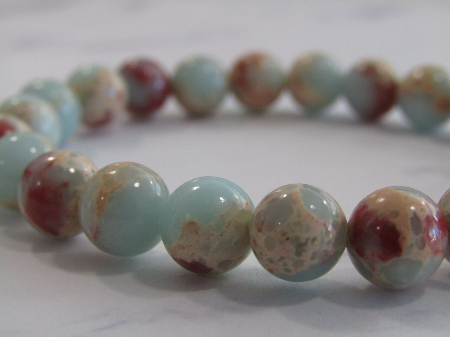 Aqua Terra Jasper 8mm bracelet (synthetic beads)