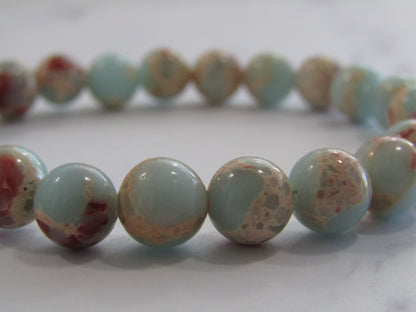 Aqua Terra Jasper 8mm bracelet (synthetic beads)