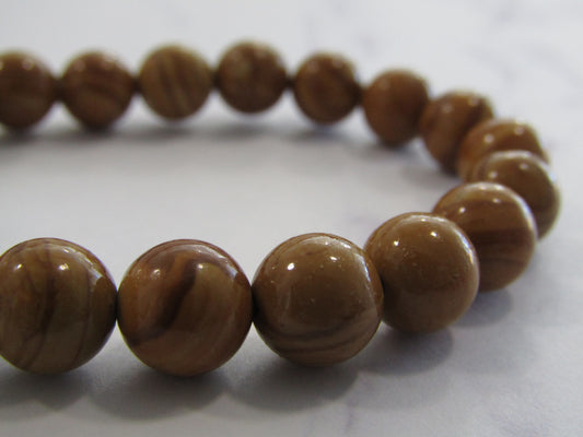 Natural Wood Lace Stone (8mm) bracelet