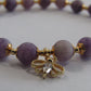 Lepiodolite / Purple Mica Stone (6mm) bracelet with 18k gold plated butterfly charm and spacer beads