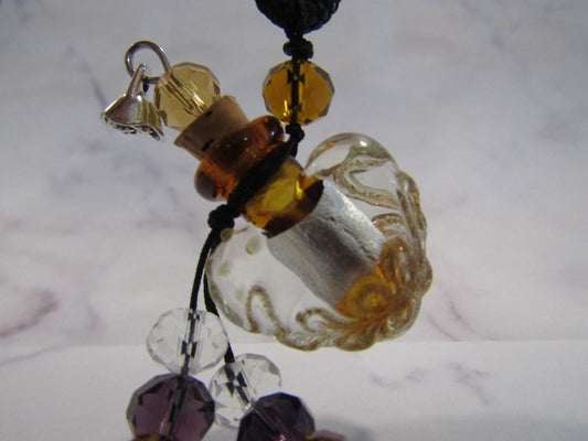 Lampwork heart essential oil bottle pendant