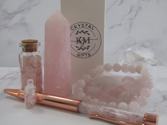 Gift Box - Rose Quartz with Rose Gold Pen