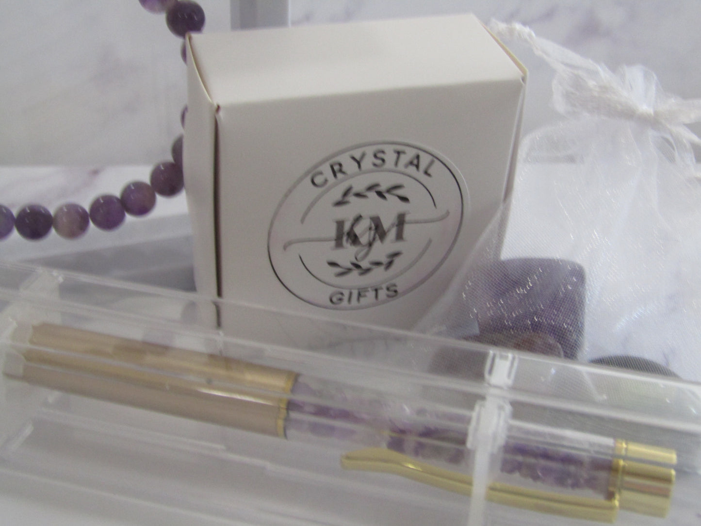 Gift Box - Amethyst with Gold Pen