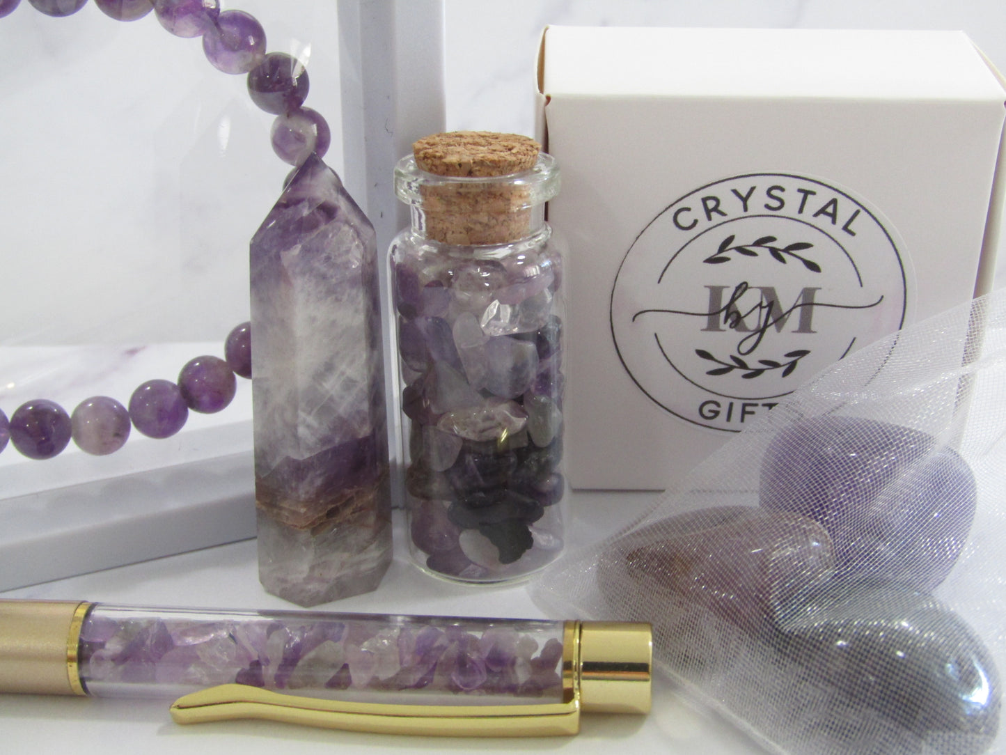 Gift Box - Amethyst with Gold Pen