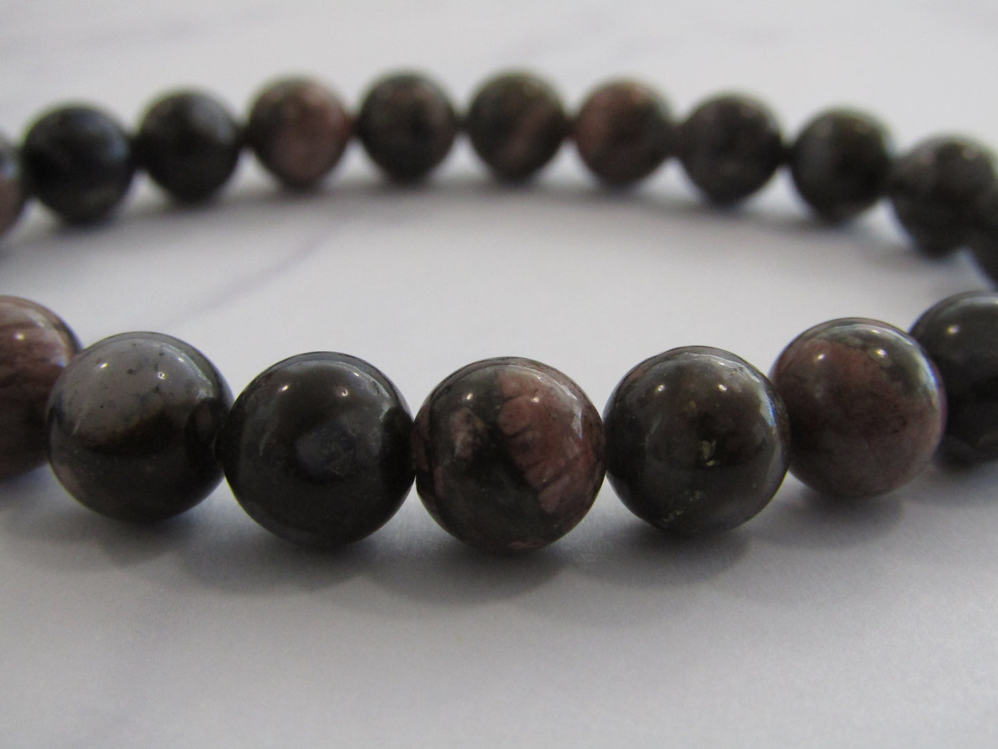 Glaucophane saddle brown bracelet