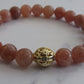 Grade A+ Sunstone bracelet with 18k gold plated Cubic Zirconia (8-9mm)