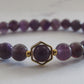 Grade B Amethyst with 18k gold plated hexagon frame