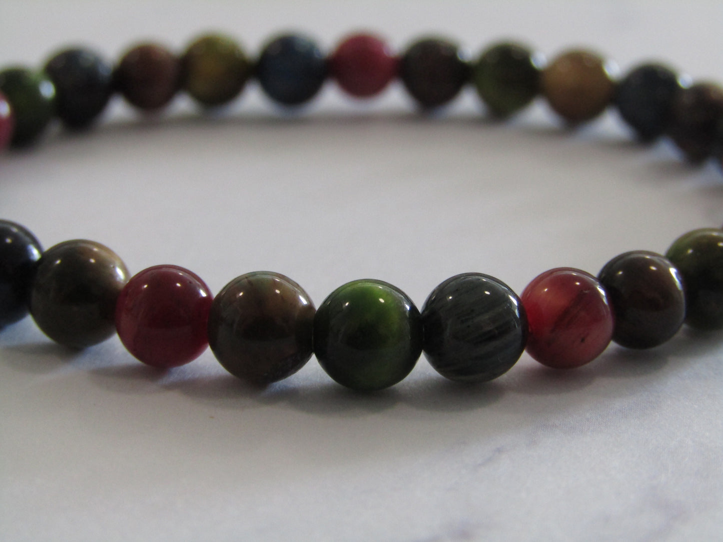 Colourful Tigers Eye (dyed) bracelet - 6mm