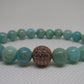 Grade A Amazonite (8mm) bracelet with Cubic Zirconia bead