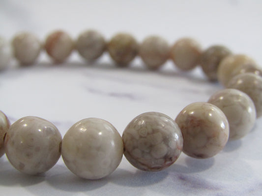Fossil Coral bracelet - 8mm