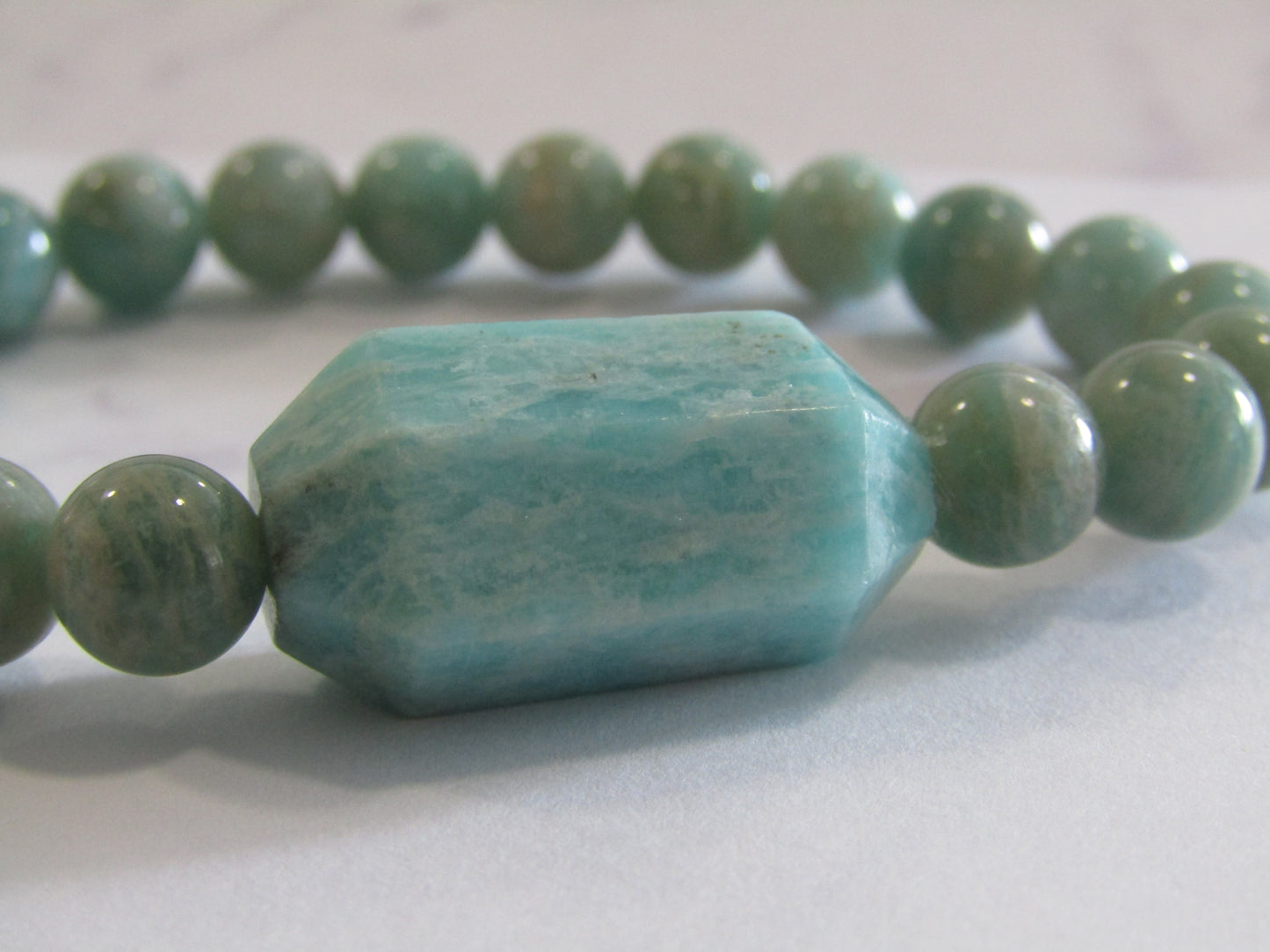 Amazonite bracelet with Amazonite faceted bead